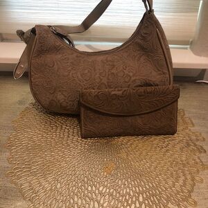 Sergio’s Collection Embossed Western Rodeo Vintage Bag Purse Matching Clutch